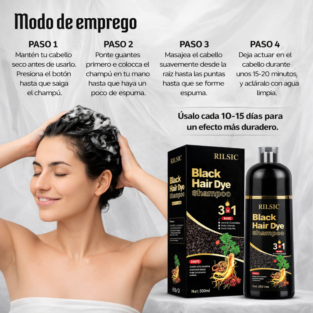 [¡COMPRA 1 O LLÉVATE 2 EN OFERTA!] CHAMPU CHÃO CANAS COR NEGRO