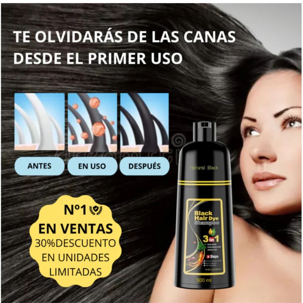 [¡COMPRA 1 O LLÉVATE 2 EN OFERTA!] CHAMPU CHÃO CANAS COR NEGRO